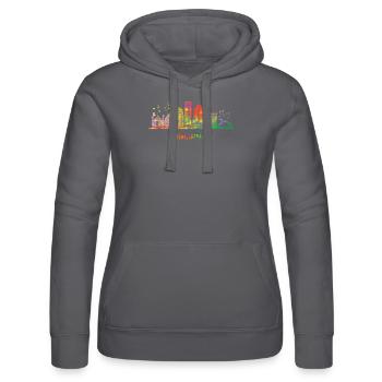 Cincinnatian Skyline Cincinnati - Frauen Kapuzen Sweater von Russell - Schwarz - Vorne - Marisol (170cm)