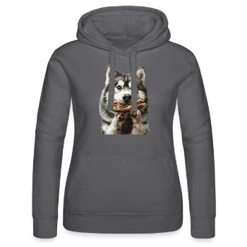Husky-Hund - Frauen Kapuzen Sweater von Russell -  - Vorne - Marisol (170cm)