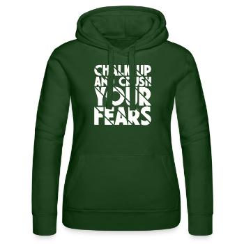 Bouldern Chalk Up Boulderer - Frauen Kapuzen Sweater von Russell - Flaschengrün - Vorne - Liana (172cm)