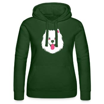 Samoyed Dog Samoyed - Women’s Hooded Sweater by Russell - bottle green - Front - Liana (172cm)