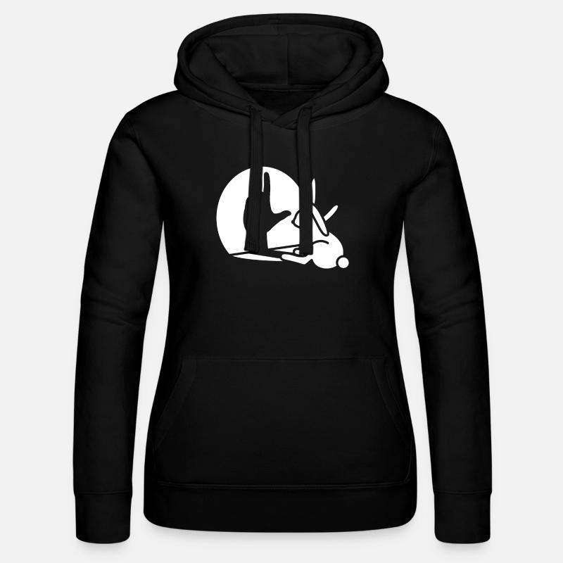 Rabbit shadow hand Loser Misfit hand sign language - Women’s Hooded Sweater by Russell - black