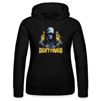 Dortmund T-Shirt für Dortmunder Ultras - Frauen Kapuzen Sweater von Russell - Schwarz - Vorne - Marisol (170cm)