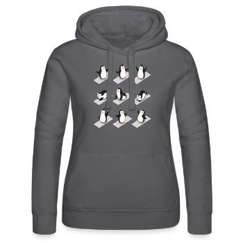 Pinguin Yoga Lustig - Frauen Kapuzen Sweater von Russell - Schwarz - Vorne - Marisol (170cm)
