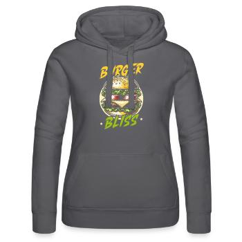 Hamburger-fast-food-burger-liebhaber-feinschmecker - Frauen Kapuzen Sweater von Russell - Schwarz - Vorne - Marisol (170cm)