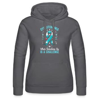 Dysautonomia Awareness Chronic Illness - Women’s Hooded Sweater by Russell - black - Front - Marisol (170cm)