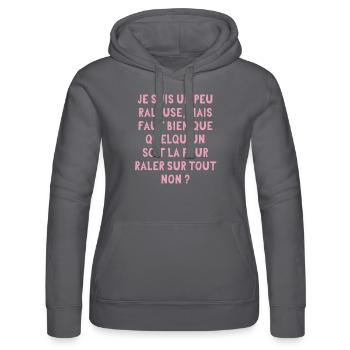 je suis un peu râleuse - Sweat à capuche Russell Femme - noir - Devant - Marisol (170cm)