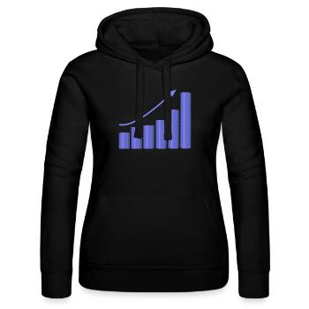 Courbe de croissance avec pente dynamique - Sweat à capuche Russell Femme - noir - Devant - Marisol (170cm)