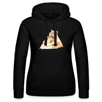 Liebevolle Löwen - Mama und Kind umarmen sich - Frauen Kapuzen Sweater von Russell - Schwarz - Vorne - Marisol (170cm)