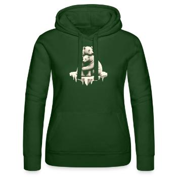Verliebte Eisbären - Frauen Kapuzen Sweater von Russell - Flaschengrün - Vorne - Liana (172cm)
