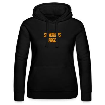 hier ist ein gesicherter Bereich - Frauen Kapuzen Sweater von Russell - Schwarz - Vorne - Marisol (170cm)