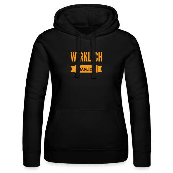 echt dämlich - Frauen Kapuzen Sweater von Russell - Schwarz - Vorne - Marisol (170cm)