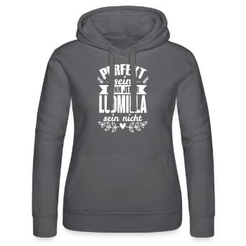 Ludmilla - Perfekt Sein Kann Jeder Ludmilla Nicht - Frauen Kapuzen Sweater von Russell - Schwarz - Vorne - Marisol (170cm)