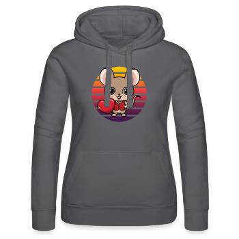 Maus mit Herz - Retro Vintage Sunset - Frauen Kapuzen Sweater von Russell - Schwarz - Vorne - Marisol (170cm)