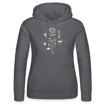 Rose gothique avec effet glitch - Sweat à capuche Russell Femme - noir - Devant - Marisol (170cm)
