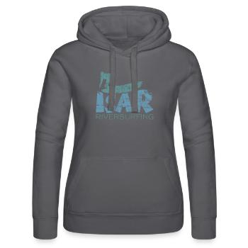 Isar Riversurfing (Vintage / Bleu Vert) - Sweat à capuche Russell Femme - noir - Devant - Marisol (170cm)
