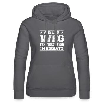 Aus dem Weg Fensterputzer im Einsatz Design - Frauen Kapuzen Sweater von Russell - Schwarz - Vorne - Marisol (170cm)
