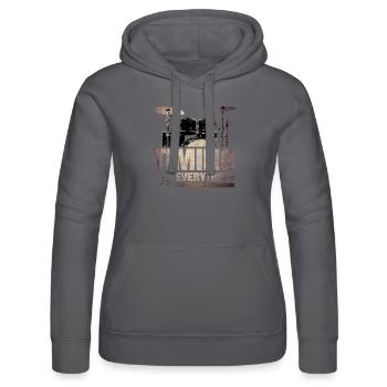 Timing is everything - Frauen Kapuzen Sweater von Russell - Schwarz - Vorne - Marisol (170cm)