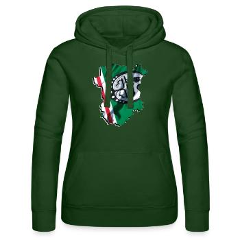 (RU) Tschetschenien Flagge in eigener Landkarte - Frauen Kapuzen Sweater von Russell - Flaschengrün - Vorne - Liana (172cm)