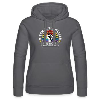 Antifaschistisches LGBTQ+ Anti Homophobie Protest - Frauen Kapuzen Sweater von Russell - Schwarz - Vorne - Marisol (170cm)
