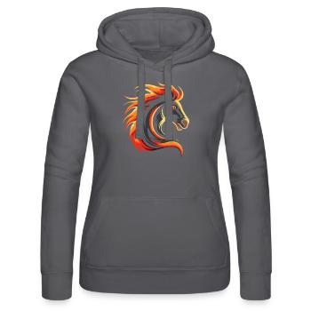 The Coolest Horse - Women’s Hooded Sweater by Russell - black - Front - Marisol (170cm)
