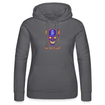 A bientôt en enfer : flammes et démons - Sweat à capuche Russell Femme - noir - Devant - Marisol (170cm)