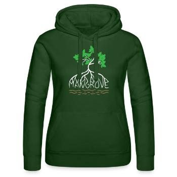 Mangrove Save World - Women’s Hooded Sweater by Russell - bottle green - Front - Liana (172cm)