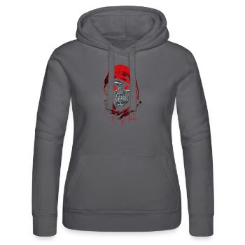 Roter Kapuzen dunkler Totenkopf - Frauen Kapuzen Sweater von Russell - Schwarz - Vorne - Marisol (170cm)