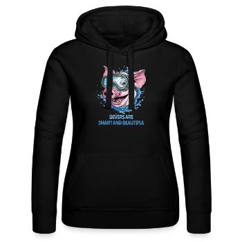 Les plongeurs sont INTELLIGENTS ET BEAUX : Diver Pig - Sweat à capuche Russell Femme - noir - Devant - Marisol (170cm)