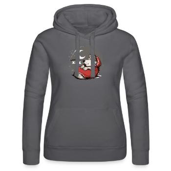 Grand méchant loup endormi : Grand-mère Lune et étoiles - Sweat à capuche Russell Femme - noir - Devant - Marisol (170cm)