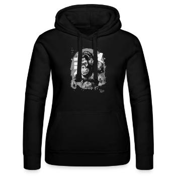 Funky Casque de musique Chimpanzee Monkey - Sweat à capuche Russell Femme - noir - Devant - Marisol (170cm)