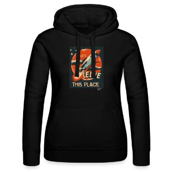 Lass uns mit einer Rakete hier abhauen - Frauen Kapuzen Sweater von Russell - Schwarz - Vorne - Marisol (170cm)