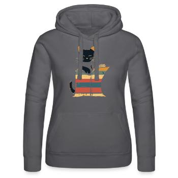 Livre de lecture chat noir - Sweat à capuche Russell Femme - noir - Devant - Marisol (170cm)