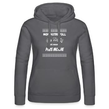 Pull de Noël 'Mon Autre Pull est Encore Plus Moche - Sweat à capuche Russell Femme - noir - Devant - Marisol (170cm)