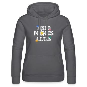 Club des mamans fatiguées avec un texte groovy - Sweat à capuche Russell Femme - noir - Devant - Marisol (170cm)