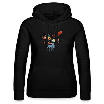 Modellflugzeug Pilot Flugzeug Hobby Design - Frauen Kapuzen Sweater von Russell - Schwarz - Vorne - Marisol (170cm)