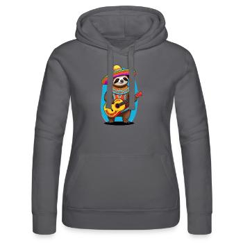 Sloth Mexican Mariachi Guitar Music - Women’s Hooded Sweater by Russell - black - Front - Marisol (170cm)