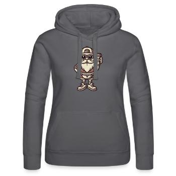 Snob Santa Claus With Coffee Cool - Women’s Hooded Sweater by Russell - black - Front - Marisol (170cm)