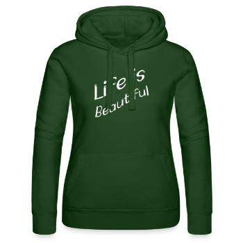 Beautiful Life Tee - Sweat à capuche Russell Femme - vert bouteille - Devant - Liana (172cm)