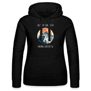 Out Of Breath Wandern Gesellschaft Natur Retro Wald - Frauen Kapuzen Sweater von Russell - Schwarz - Vorne - Marisol (170cm)