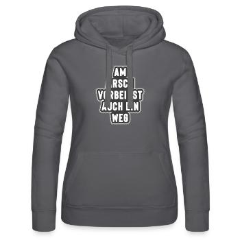 Am Arsch vorbei ist auch ein weg - Frauen Kapuzen Sweater von Russell - Schwarz - Vorne - Marisol (170cm)
