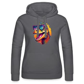 Dinosaure heureux - Sweat à capuche Russell Femme - noir - Devant - Marisol (170cm)
