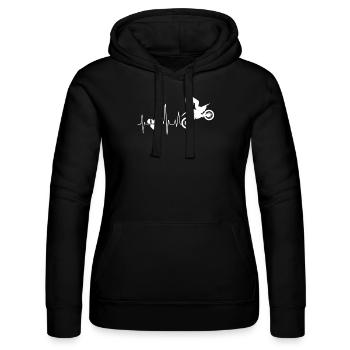 Motocross Motocross Heartbeat - Women’s Hooded Sweater by Russell - black - Front - Marisol (170cm)