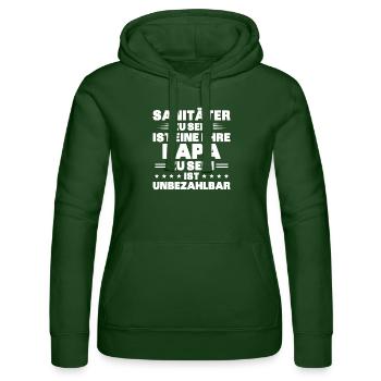 Sanitäter Rettungsdienst - Frauen Kapuzen Sweater von Russell - Flaschengrün - Vorne - Liana (172cm)