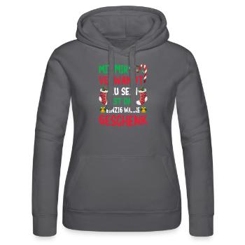 Mit Mir Verwandt Zu Sein Ist das Wahre GEschenk - Frauen Kapuzen Sweater von Russell - Schwarz - Vorne - Marisol (170cm)