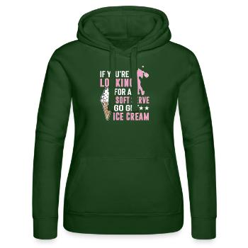 Vous cherchez un service doux ? Allez chercher de la crème glacée ! - Sweat à capuche Russell Femme - vert bouteille - Devant - Liana (172cm)