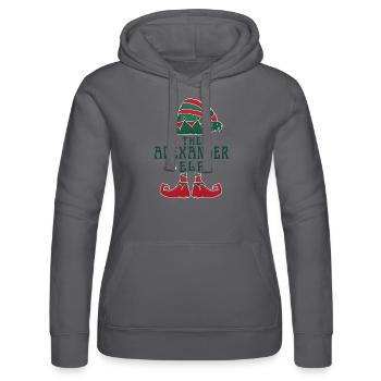 Alexander Elf Personalized Name Christmas Family - Women’s Hooded Sweater by Russell - black - Front - Marisol (170cm)