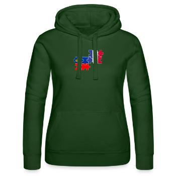 Liechtenstein France Drapeau Liechtensteiner - Sweat à capuche Russell Femme - vert bouteille - Devant - Liana (172cm)