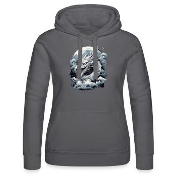 Mondlicht Mythos Drache - Frauen Kapuzen Sweater von Russell - Schwarz - Vorne - Marisol (170cm)