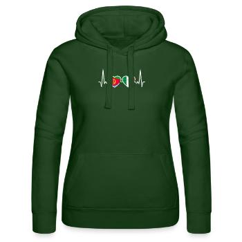 Eritrea Italy Vintage Heartbeat Flag Eritrean - Women’s Hooded Sweater by Russell - bottle green - Front - Liana (172cm)