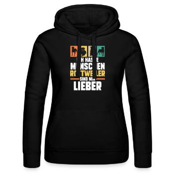 Hund Rottweiler - Frauen Kapuzen Sweater von Russell - Schwarz - Vorne - Marisol (170cm)